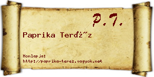 Paprika Teréz névjegykártya